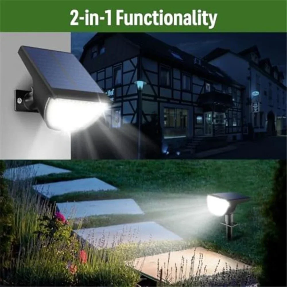 Solar Spot Lights Outdoor 76 LED Waterproof Landscape Pathway 4 Pack